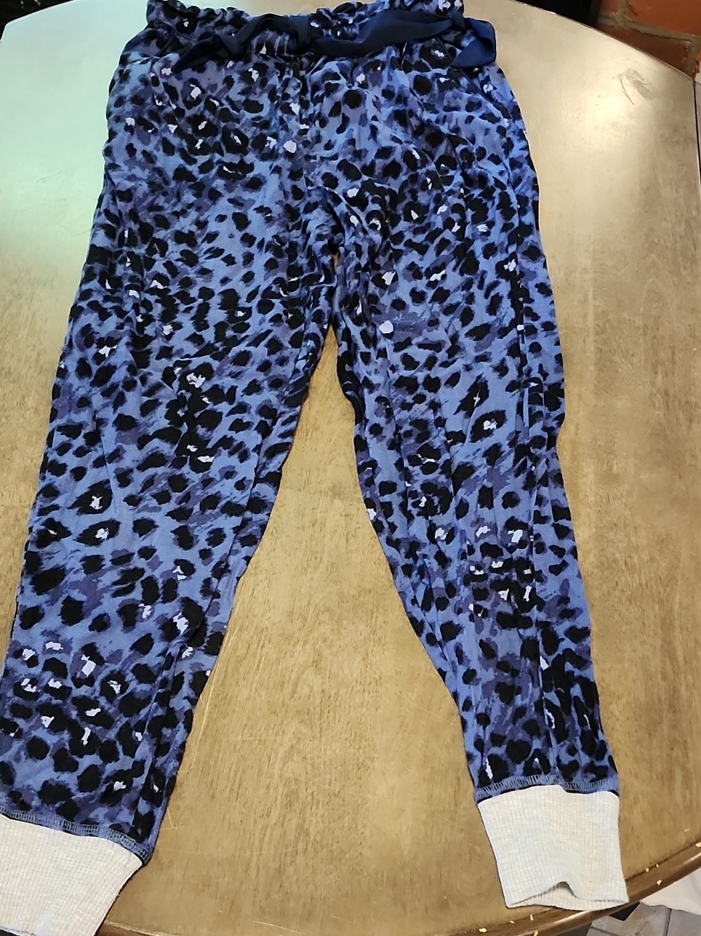 aerie Blue Leopard Print Jogger Pants